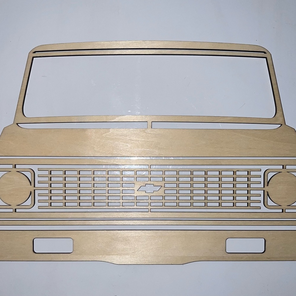 Chevrolet C10 Vintage Truck Wall Art in Natural Wood